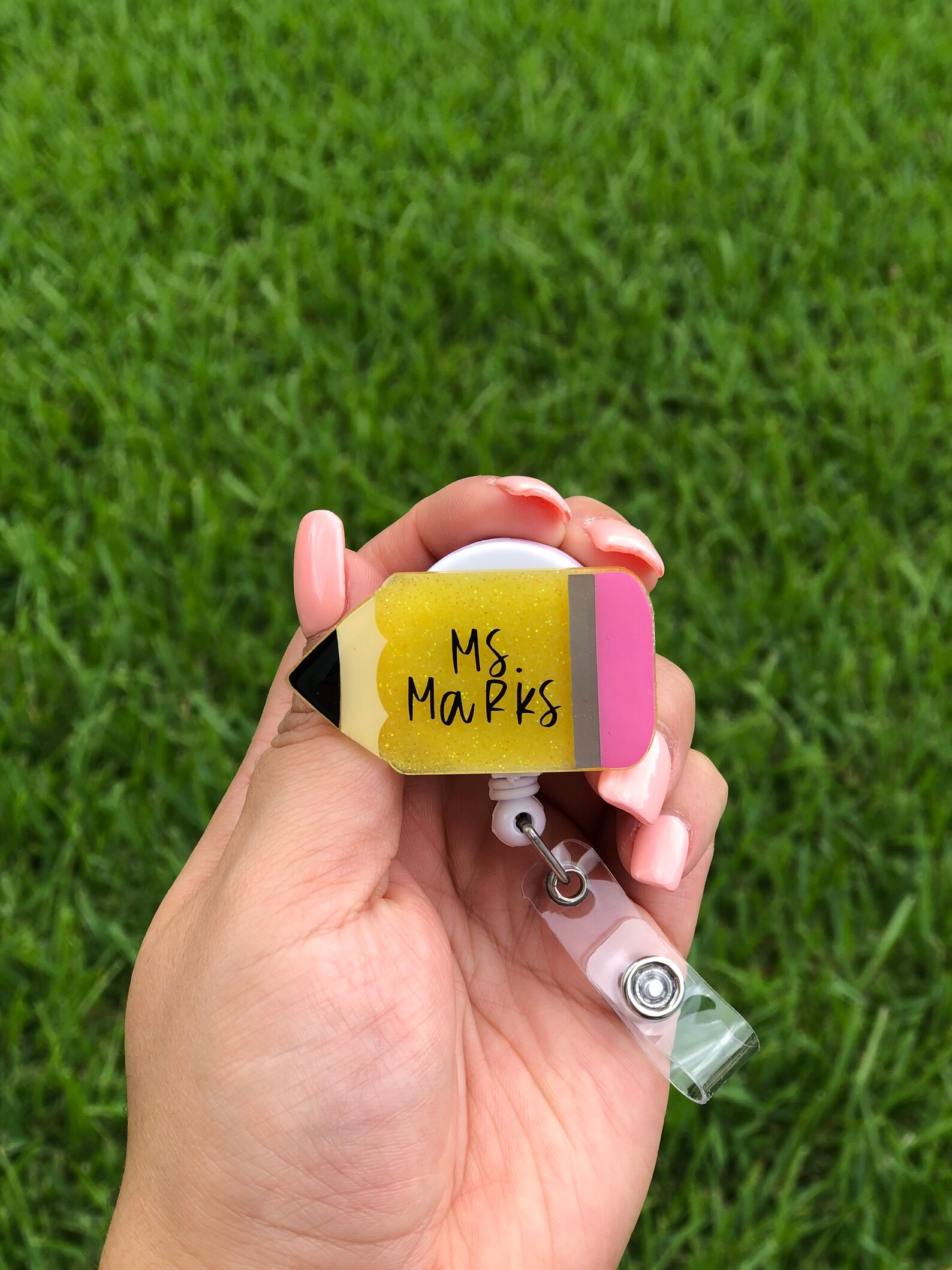 Pencil Badge Reel for Teacher//Gift for Teacher Etsy