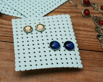 Set of 2 vinyl earring organizers - for storing studs and earrings