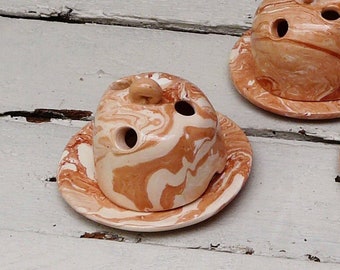 marbled ceramic incense burner