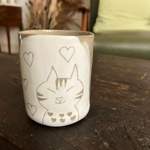 animal drawing mugs chat coeur