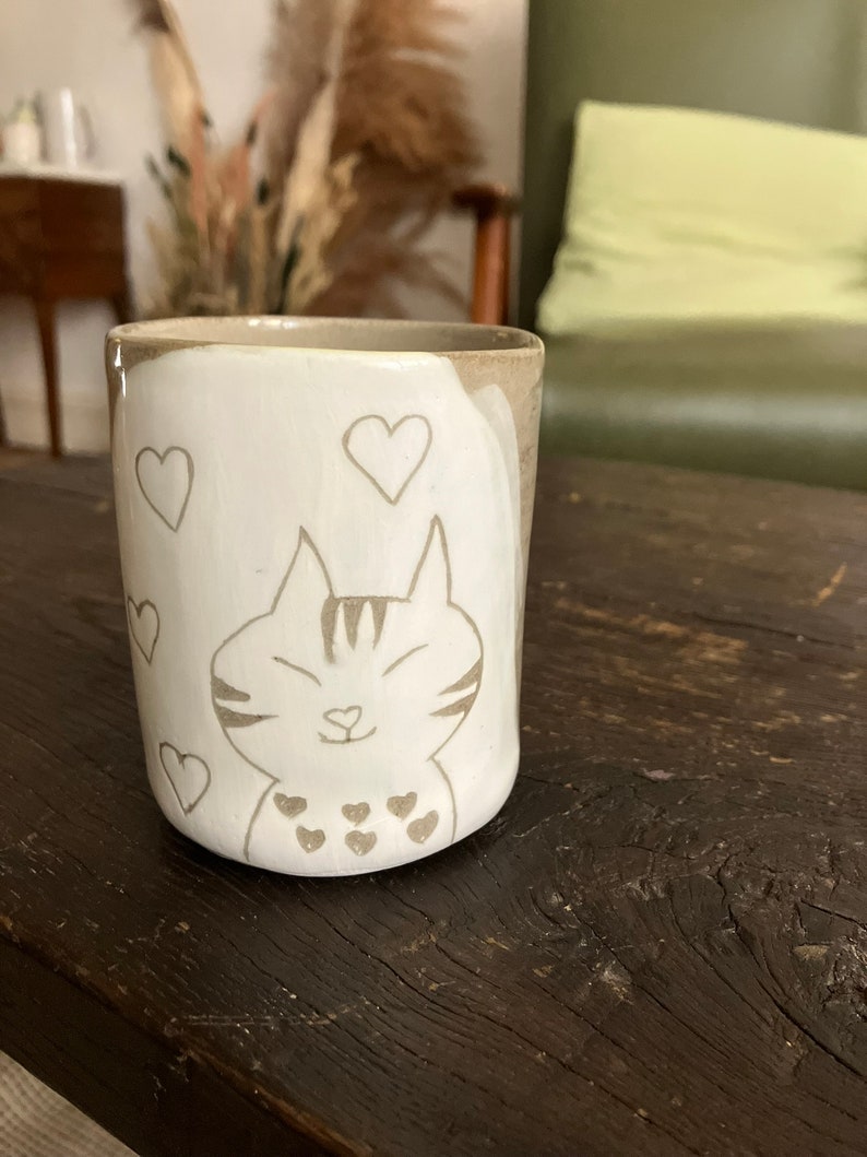 animal drawing mugs chat coeur