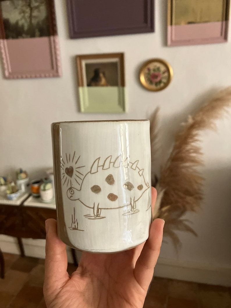 animal drawing mugs dino coeur