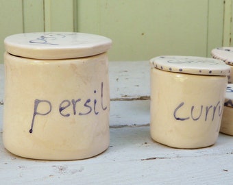 ceramic condiment and spice boxes