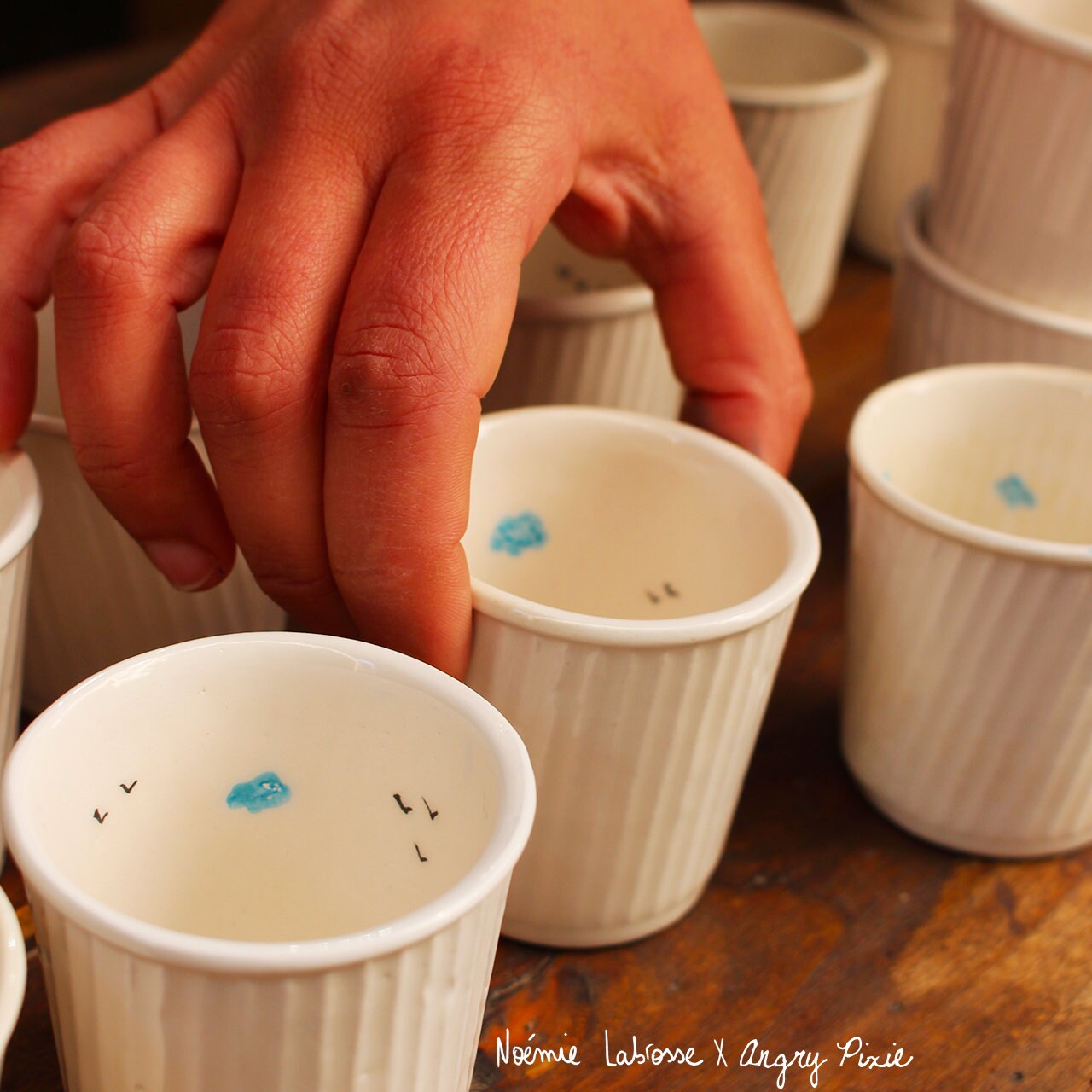 Tasses à Expresso Nuages et Oiseaux