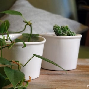 cache-pot / ramequin apéro blanc en céramique imitation pot en carton
