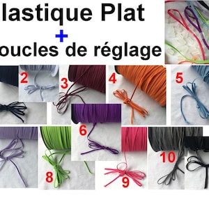 Elastic, 20 meters - 10Pcs Adjustment loops, flat elastic, color, stretch cord for sewing, tie, tie, garment, DIY