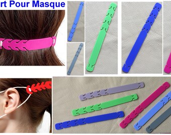 Extension for mask, hook, support for mask, adjuster for relieving ears, adjustment band, elastic, DIY, accessories,
