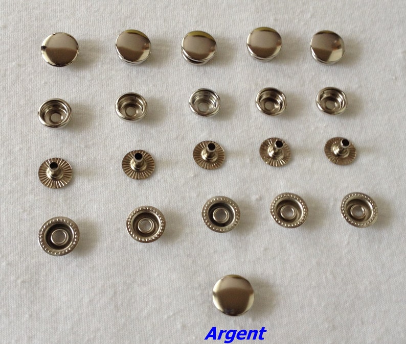 Boutons, pression, métal, rond, fermoir, fermetures, attaches, fourniture, mercerie, créations, couture, cuir, maroquinerie, accessoires, image 8