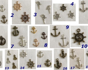 Charm, pendant, charm, anchor, navy, rudder, mask, rhinestones, jewelry, bracelet, sewing, haberdashery, crafts, weaving, supply,