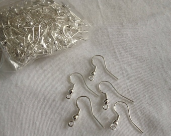 Crochets, supports, boucles d'oreilles, argent sterling 925, bijoux, apprêts, création, fourniture, mercerie, tige, fermoir,