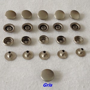 Boutons, pression, métal, rond, fermoir, fermetures, attaches, fourniture, mercerie, créations, couture, cuir, maroquinerie, accessoires, image 1