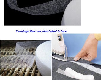 Thermoadhesive, light, double-sided, canvas, vlieseline, fuse, interlining, ironing strip, sewing, patch, patch, fabric, haberdashery, tights,