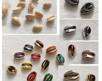 Cauris, coquillages, perles pour création de bijoux, collier, boucles d'oreilles, bracelet, diy, fourniture créative, mercerie,