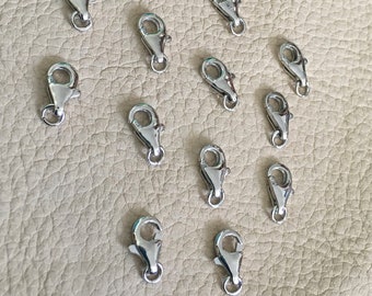 Clasps, carabiner, supports, sterling silver 925, jewelry, primers, charm, creation, bracelet, necklace, belt, hook,