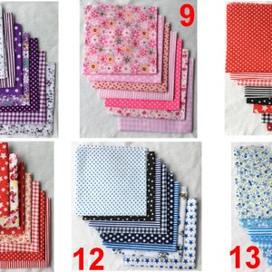 Lot De Tissu Coton Patchwork Fleuri - Carrés 25x25cm, DIY Couture Scrapbooking
