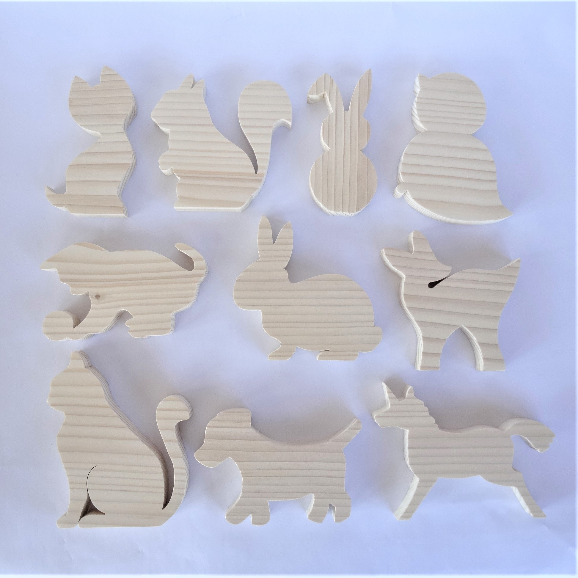 Décoration en Bois d'épicéa Naturel. Animaux Décoration Bois, Poncé Très Fin, à Décorer, Peindre, Sc