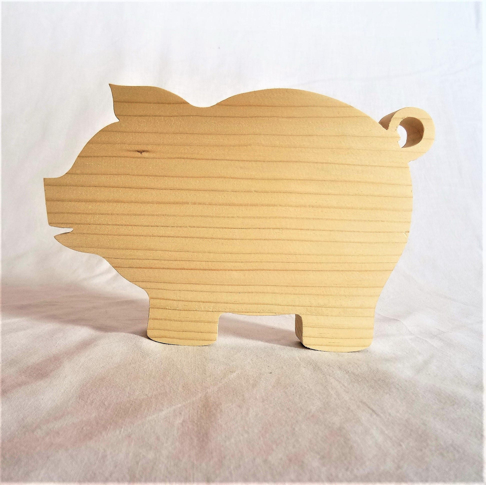 Planche à Découper, Dessous de Plat en Bois d'épicéa Massif Naturel, Forme Cochon