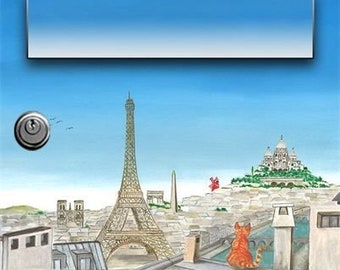 Sticker pour boites aux lettres modele Paris de jour