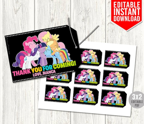 my little pony thank you tags