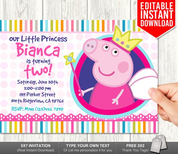 inviti compleanno peppa pig da scaricare