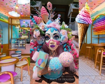 Ice Cream Mannequin Centerpiece, Ice cream Centerpiece, Birthday Centerpiece, Summer Centerpiece, Cake Centerpiece