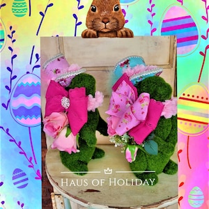 Bunny Centerpiece, Moss bunny, Floral Bunny, Spring Centerpiece, Easter Centerpiece, Bunny Top hat Centerpiece , Tea time Centerpiece