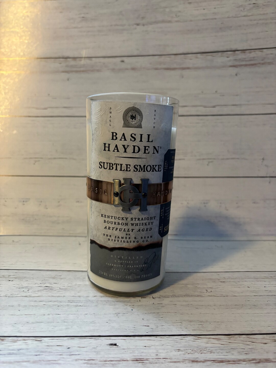 Upcycled Basil Hayden Subtle Smoke Bottle Candle Etsy