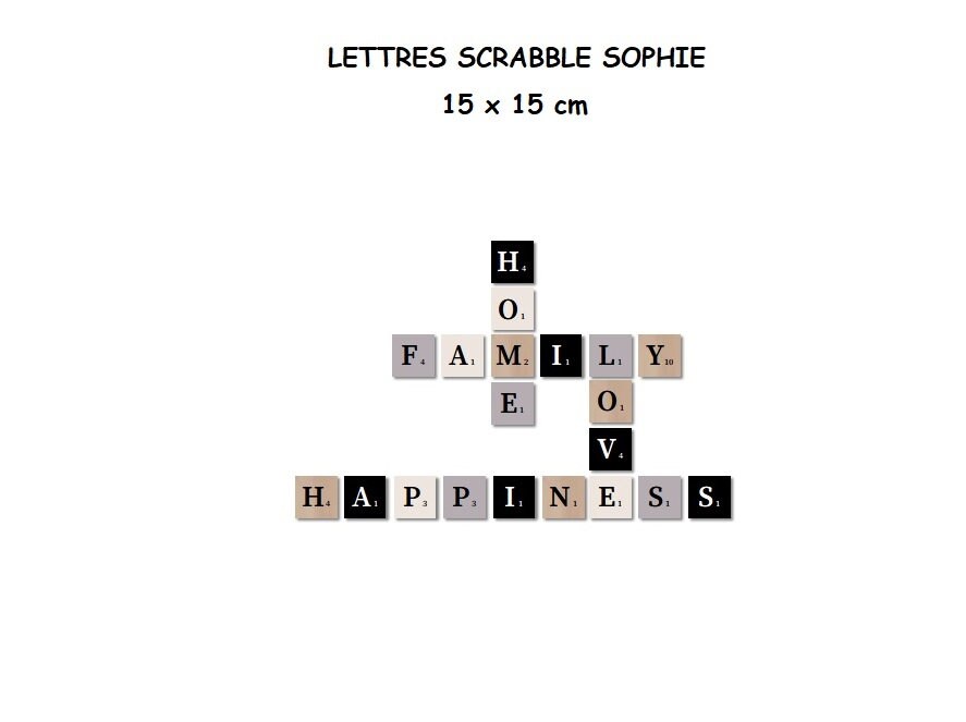 Lot de 20 Lettres Scrabble Sophie 15 X cm