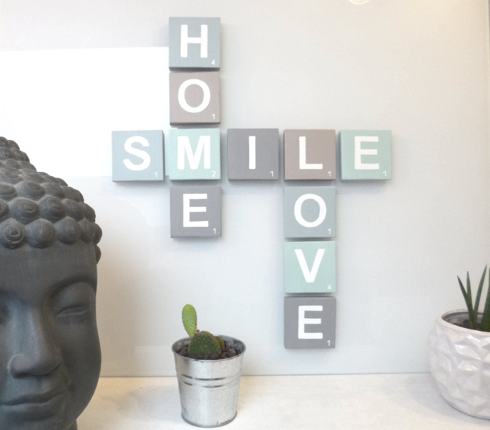 Lettre Scrabble Géante, Lettre en Bois, Couleurs Pastelles, Décoration Zen, Déco Feng Shui, Chambre