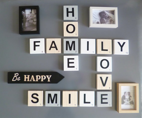 Scrabble Letter Wooden Letter Wall Decoration Scandinavian Etsy