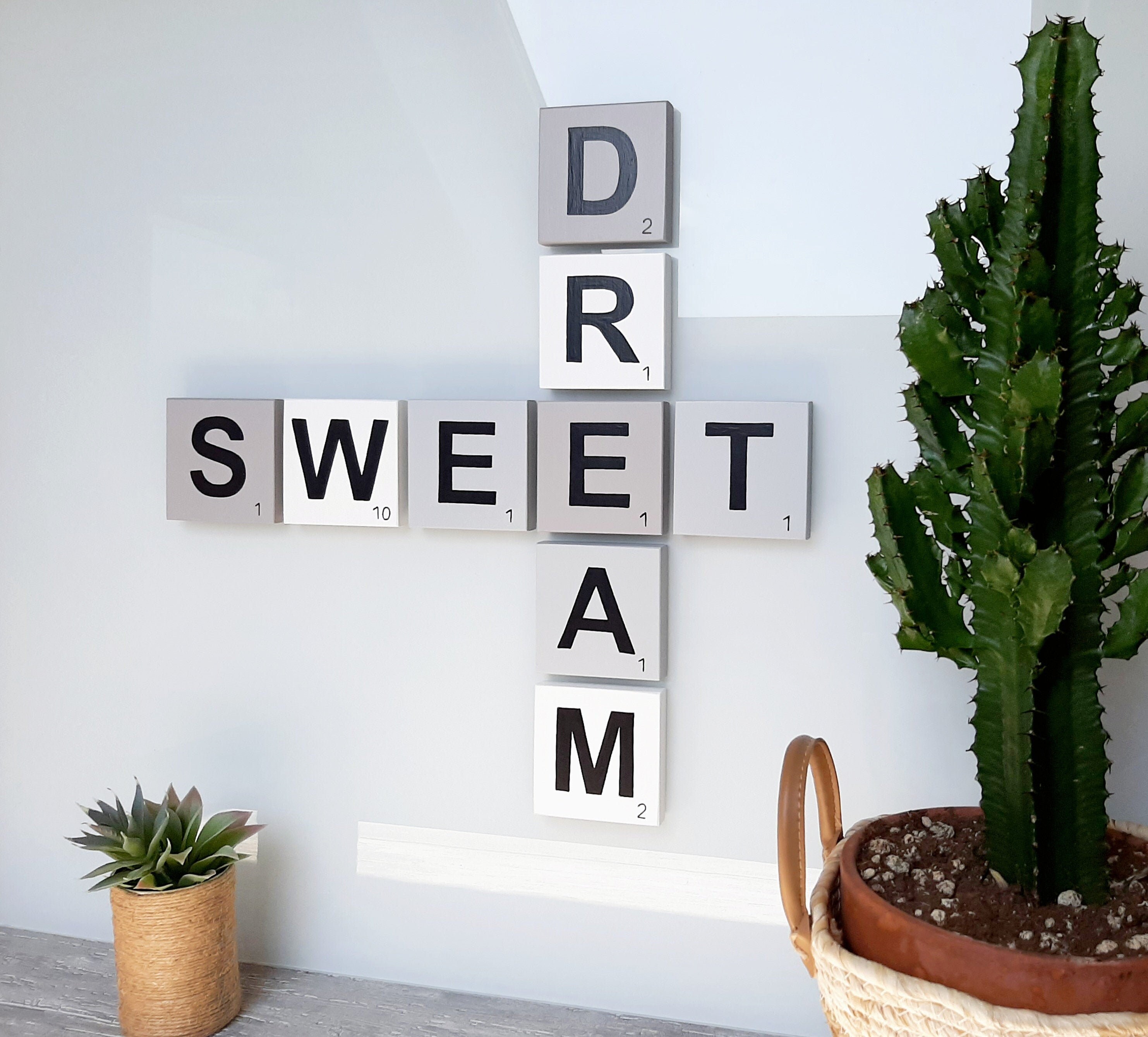 Scrabble letter wooden letter wall decoration Scandinavian Etsy