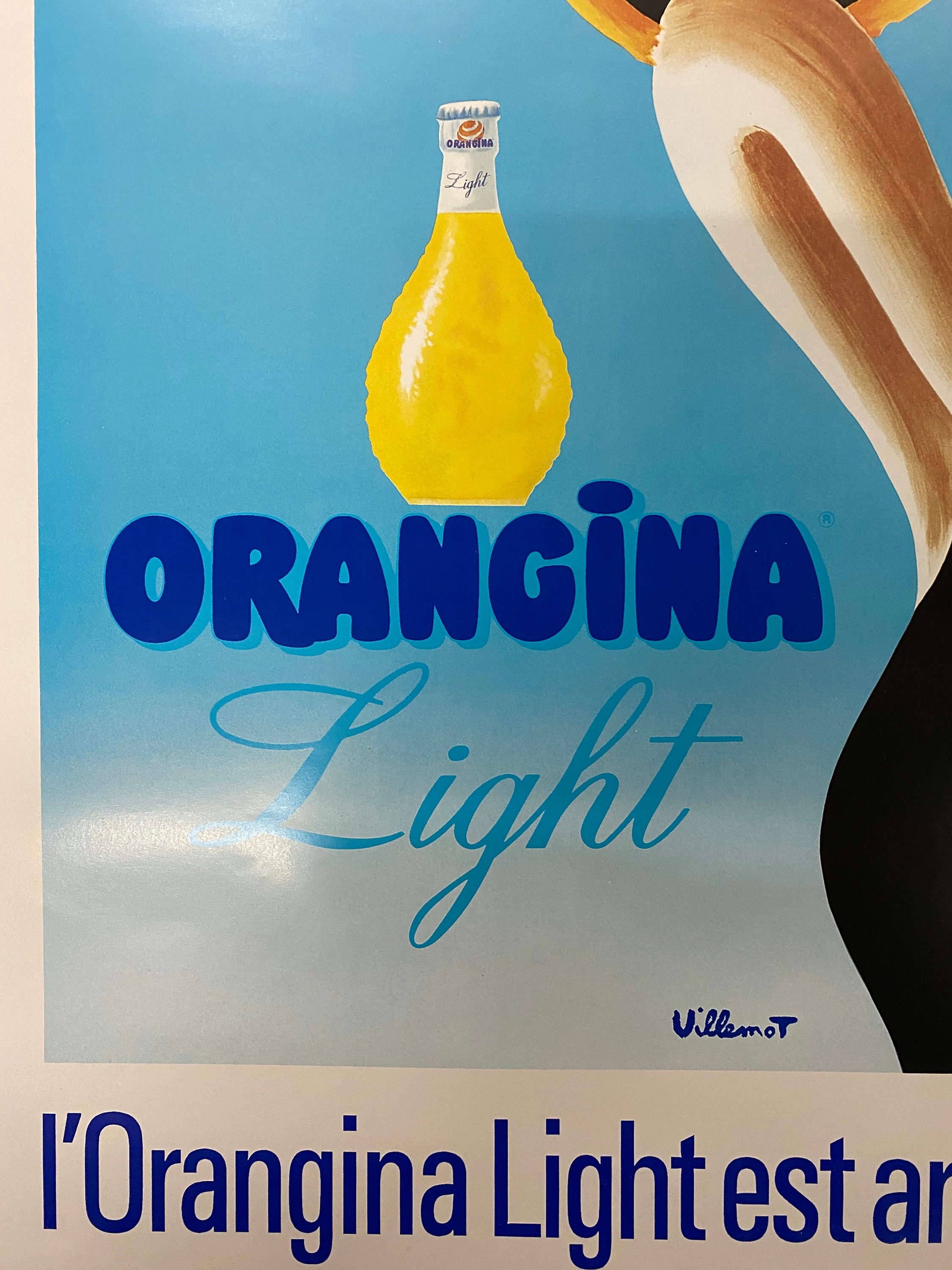 Vintage Poster by Bernard Villemot - Orangina Light - Etsy