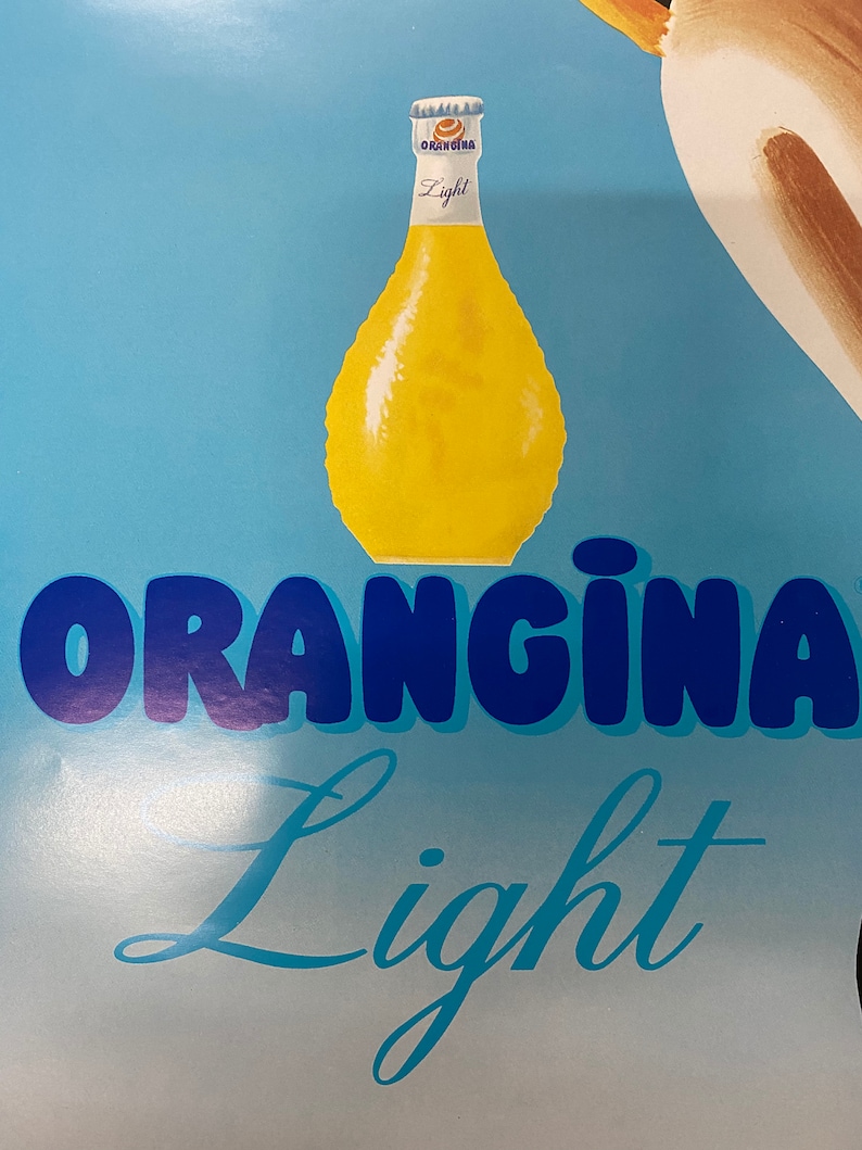 Vintage Poster by Bernard Villemot - Orangina Light - Etsy