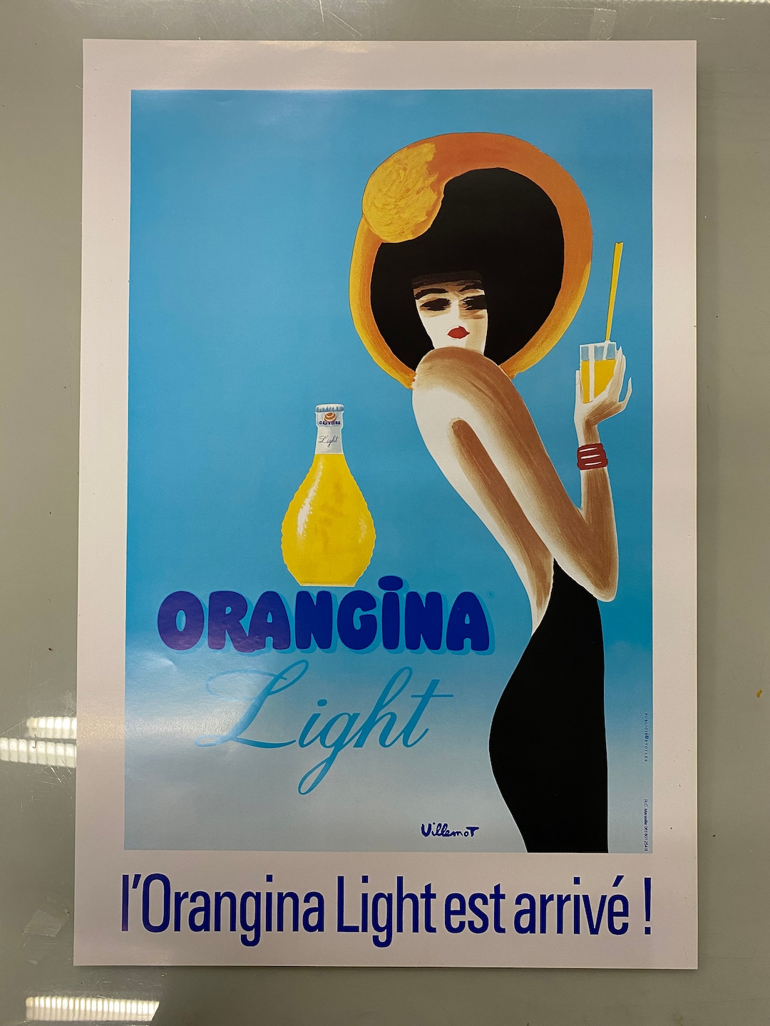 Vintage Poster by Bernard Villemot - Orangina Light - Etsy
