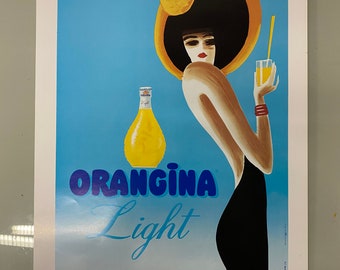 Vintage poster by Bernard Villemot - Orangina Light