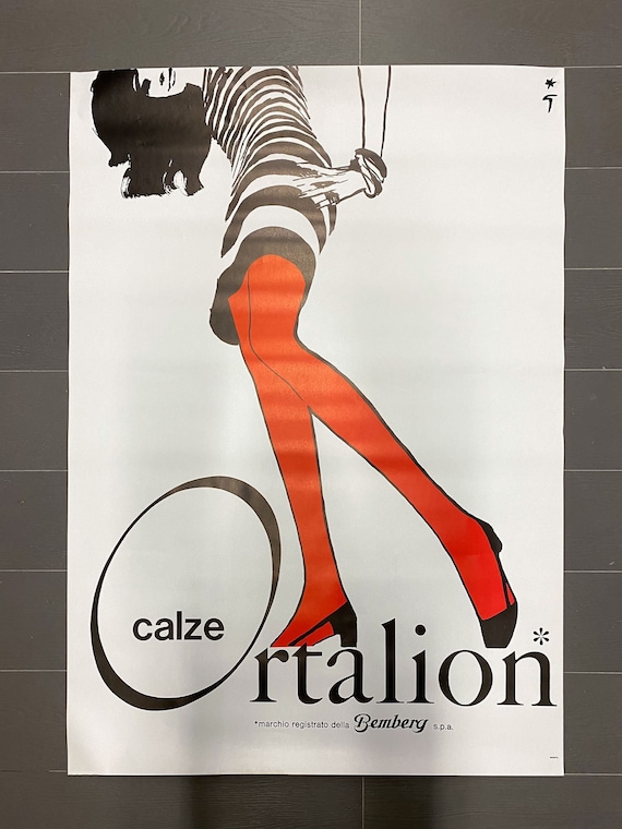 René Gruau - Ortalion Socks - 1960 Vintage Poster - Etsy