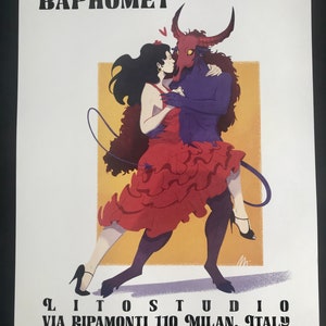 Ermanno Fabbri - Baphomet original poster illustrated by Maddalena Carrai
