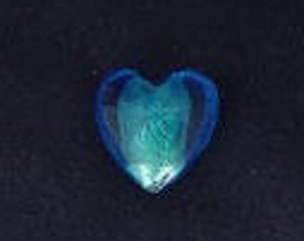 Herz blau 3D Glas Center Silber