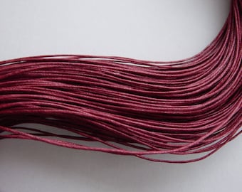 5 meters of waxed cotton thread of Burgundy 1 mm
