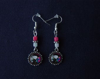 Japanese floral Silver earrings