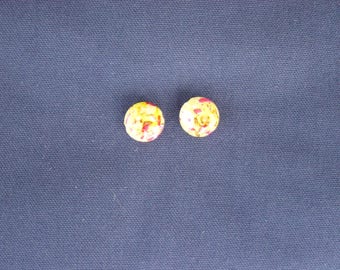 2 yellow acrylic beads 18 x 10 mm