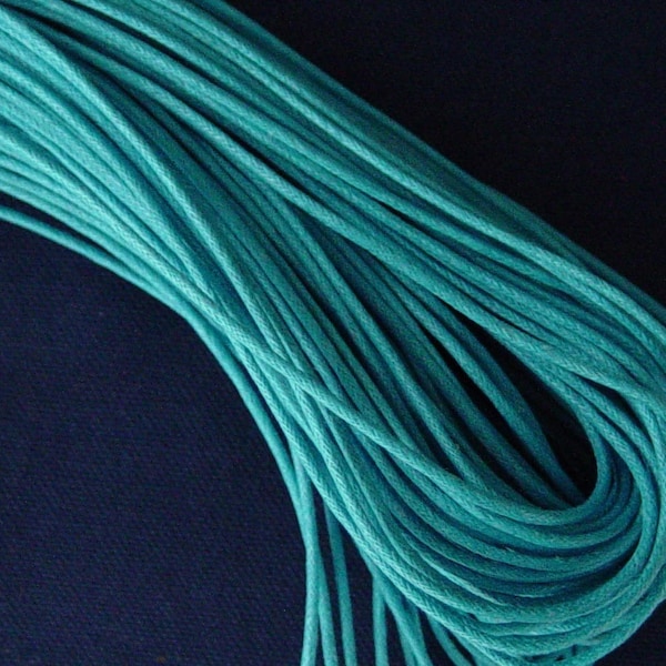 5 mètres de fil de coton ciré 2 mm turquoise