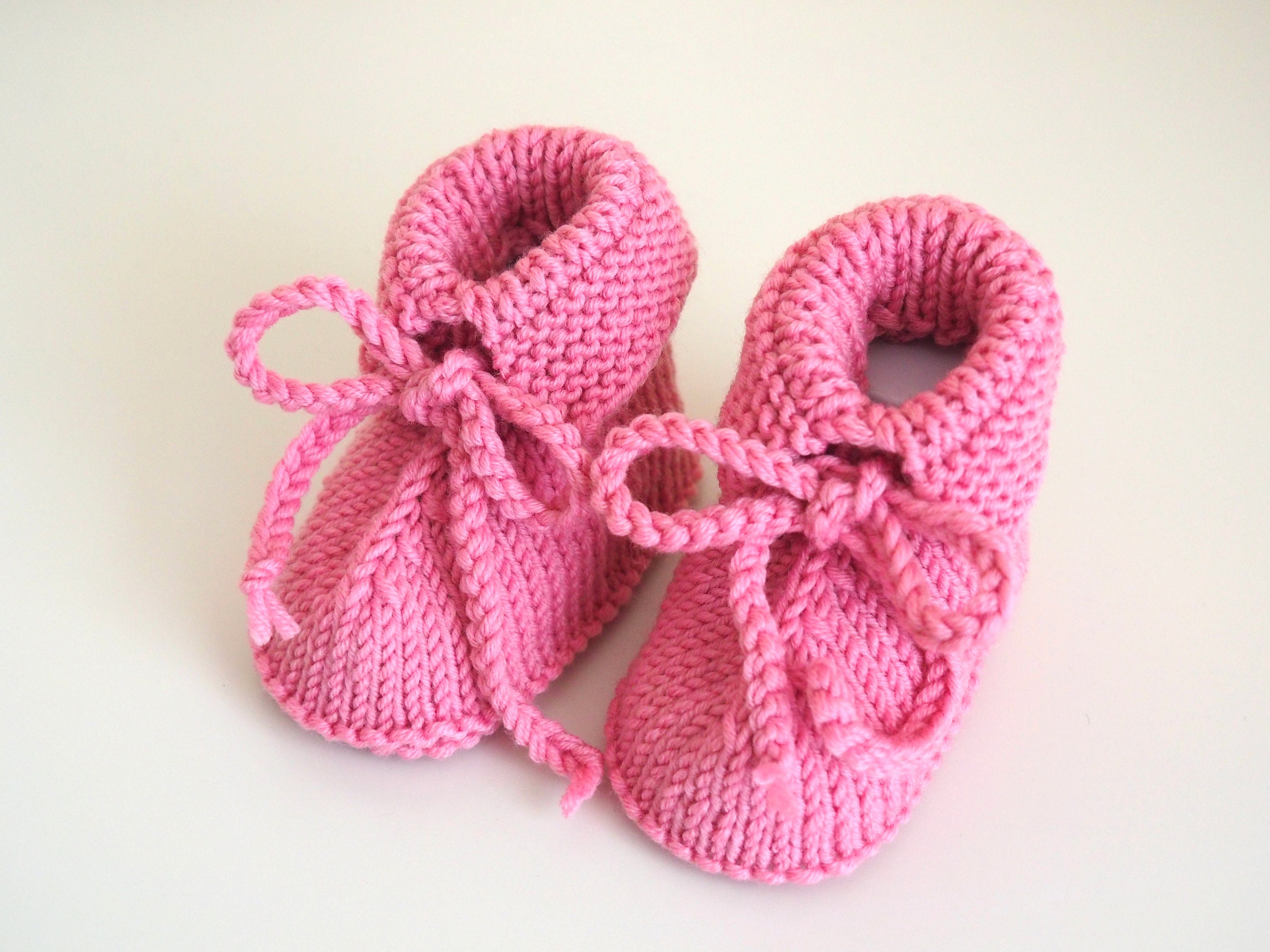 Pink Baby Shoes Knitted From Wool for 36 Months Etsy UK