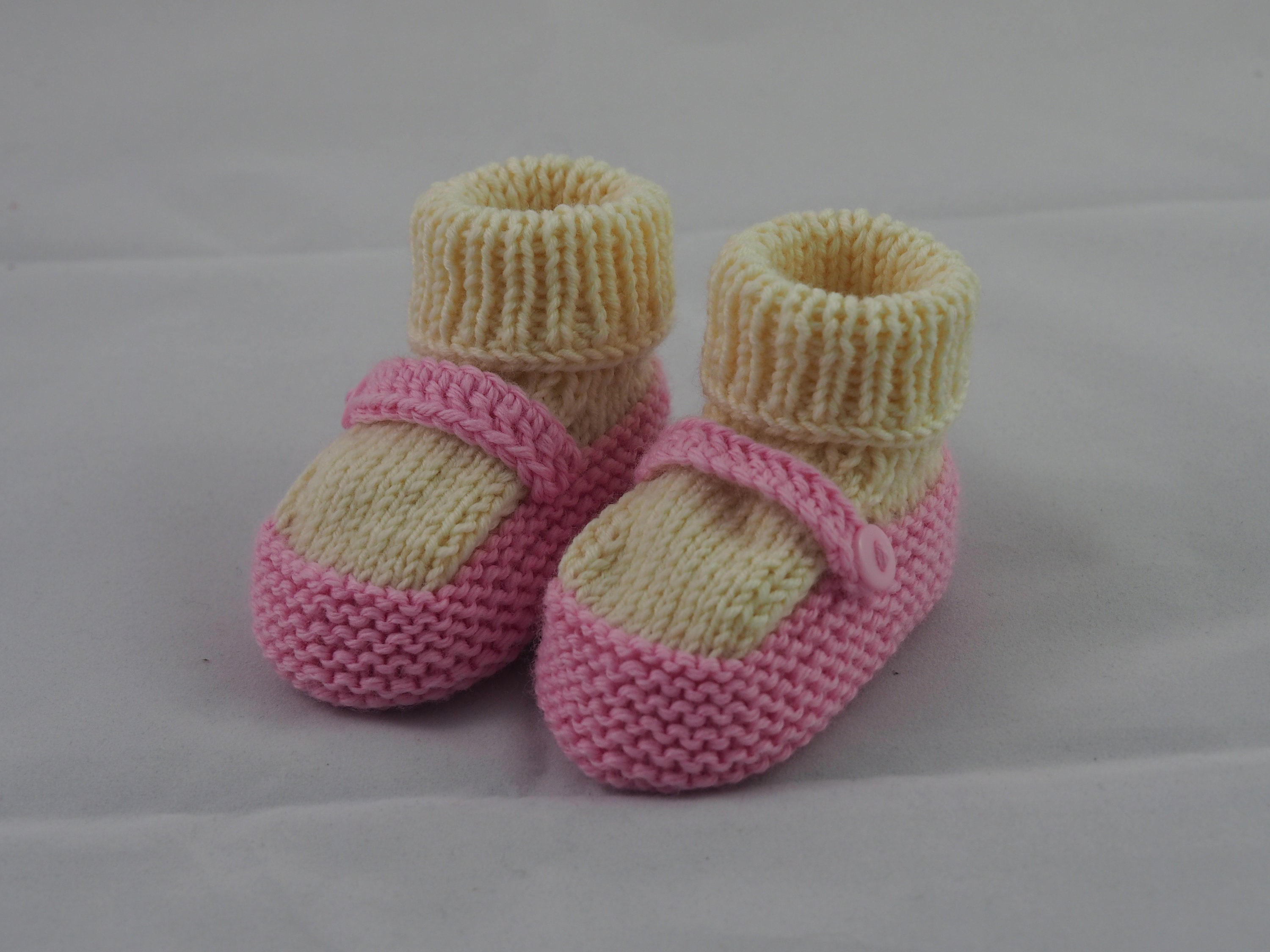 Pink Baby Shoes 36 Months Knitted With Straps Etsy UK