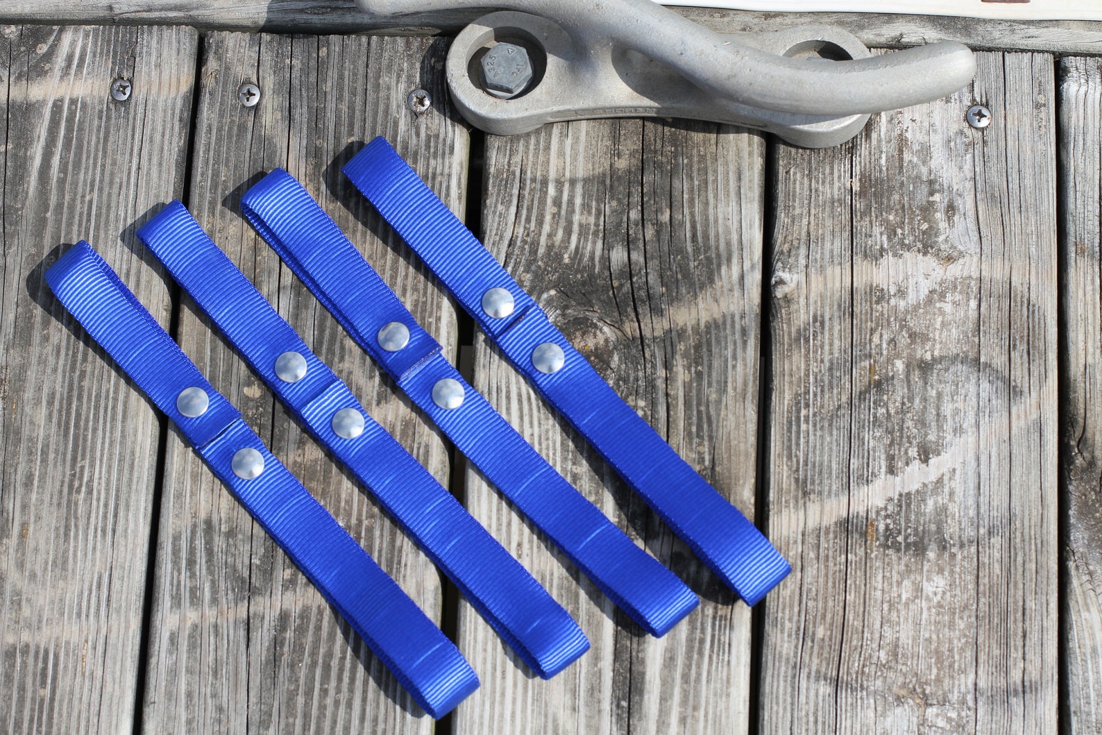 thumbnail image 2 of Set Of 4 Boat Railing Straps For Holding Dock Line Rope On Boat - Royal Blue 2 of 9