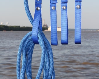 Set of 4 Boat Railing Straps for Holding Dock Line Rope on Boat - Royal Blue