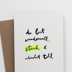 Postkarte du bist stark, Postkarte Mut