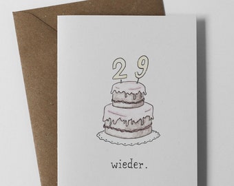 Karte zum 30. Geburtstag, wieder 29