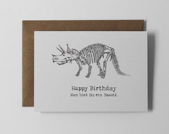 Lustige Geburtstagskarte mit Dino