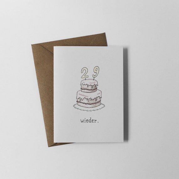 Karte zum 30. Geburtstag, wieder 29
